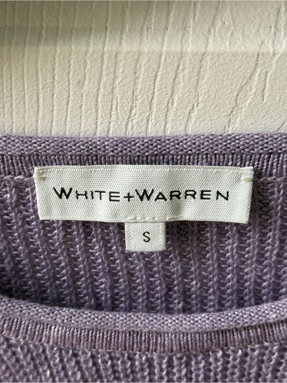 White + Warren Lilac 100% Linen Sweater - Picture 4 of 4
